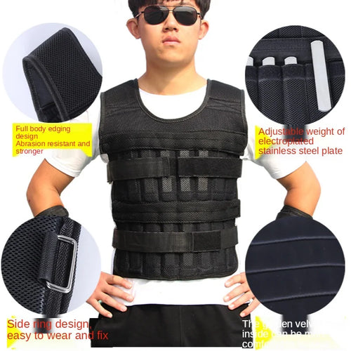 Adjustable WaveGear Inc. weighted vest for running and exercise, featuring padded straps and multiple weight settings for workout versatility.