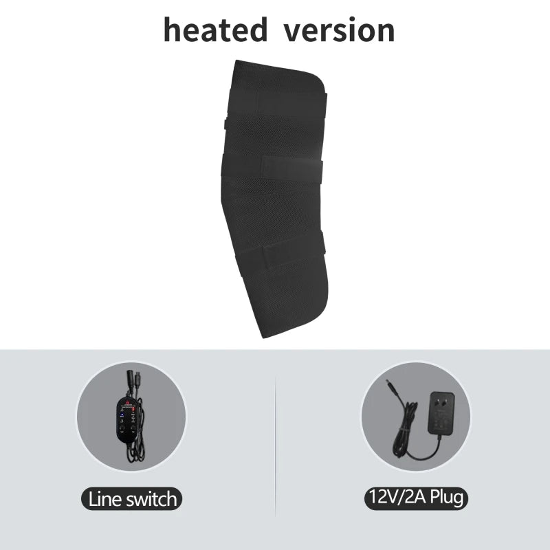 WaveGear Inc. leg heating pad with vibration massager, showing the soft padded design and control panel for heat and massage functions.