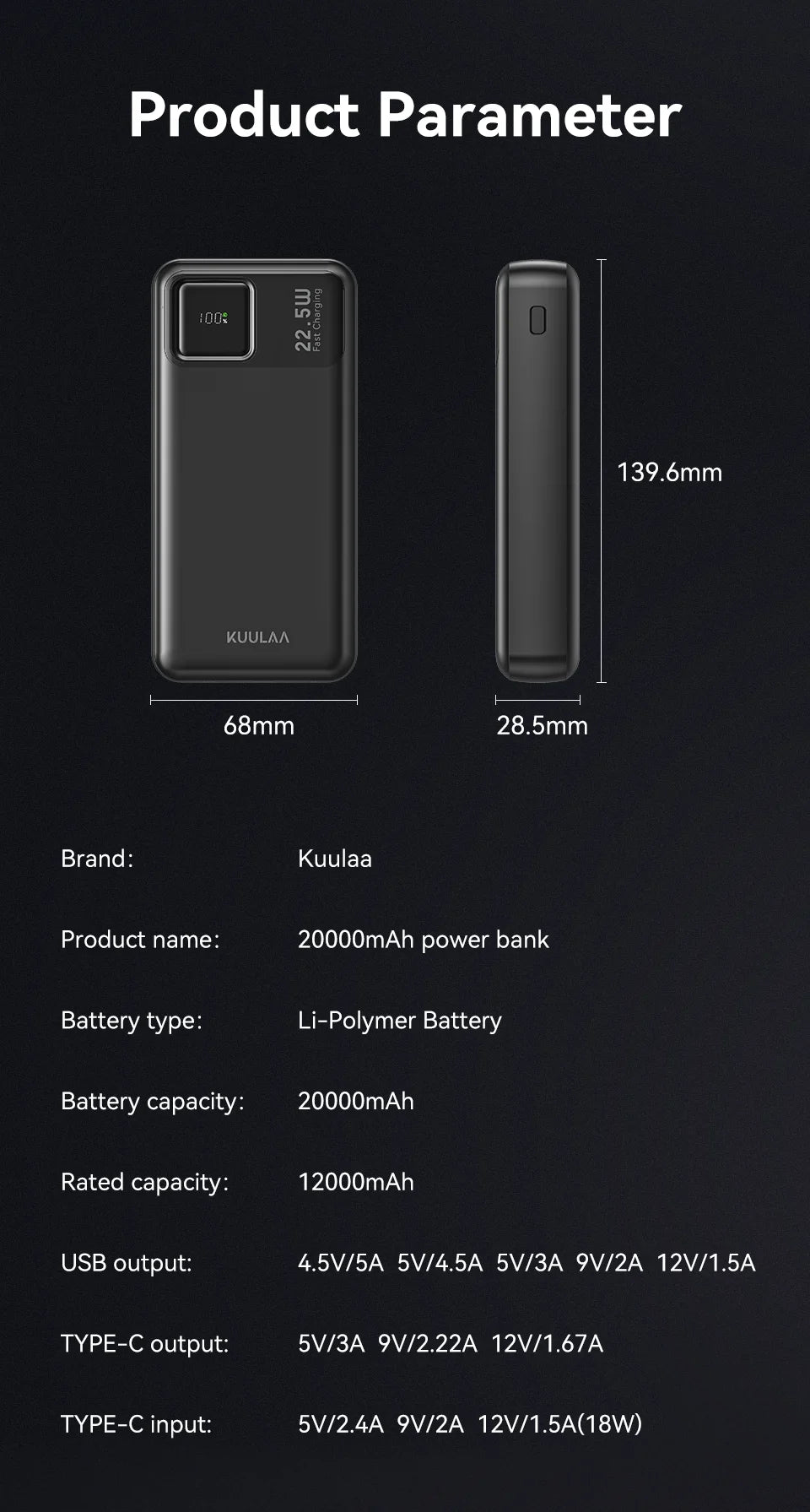 WaveGear Inc. NovaCell™ portable external battery power bank with USB ports and compact design for on-the-go charging.