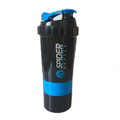 WaveGear Inc. 3-layer shaker mixing water bottle with leak-proof lid and ergonomic design, ideal for fitness and sports.
