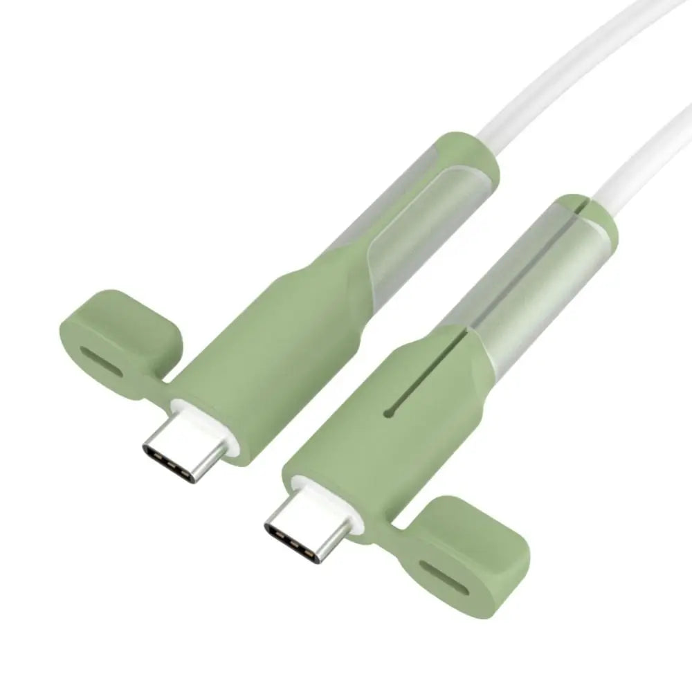 WaveGear Inc. soft silicone charger cable protector covering and protecting a charging cable from wear and tear.
