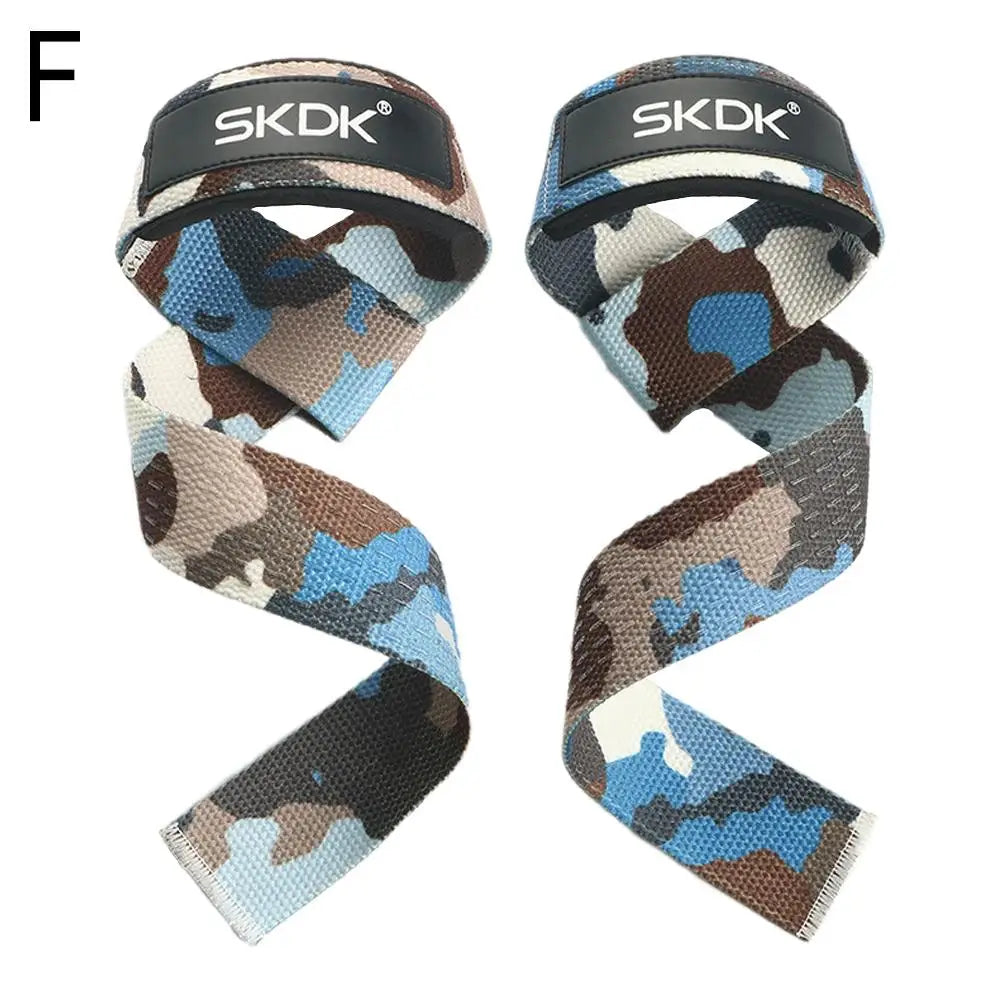 WaveGear Inc. SKDK weightlifting high-strength hand straps for exercise, shown in close-up with durable nylon material and secure grip design.