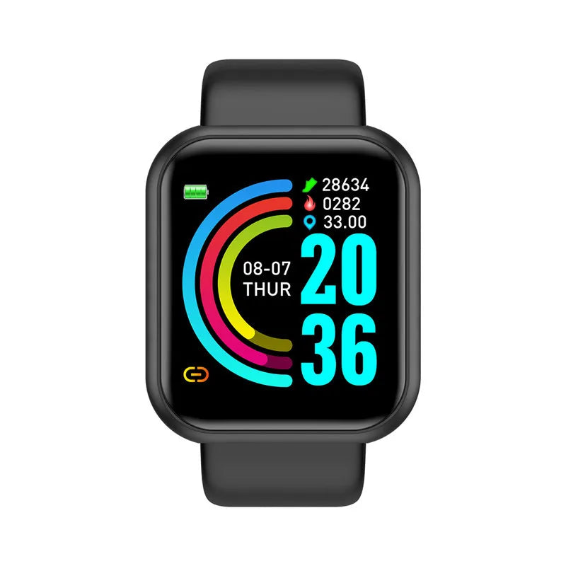 WaveGear Inc. Smart Watch Fitness Monitor with digital display, tracking features, and sleek design for health and activity monitoring.