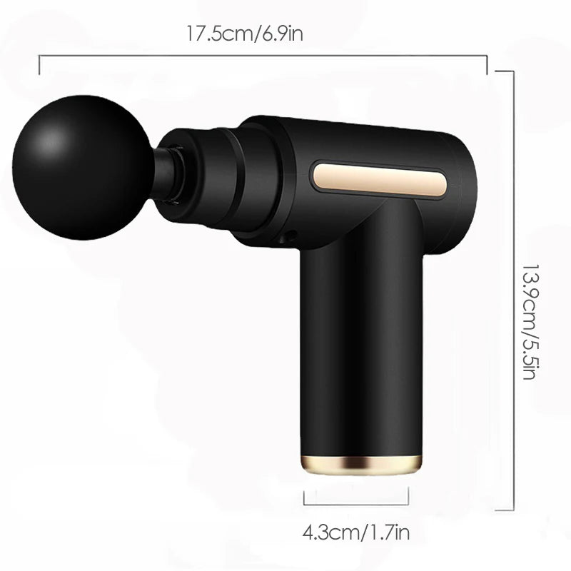 WaveGear Inc. deep tissue muscle relaxation massage gun with ergonomic design and multiple attachment heads for targeted relief.