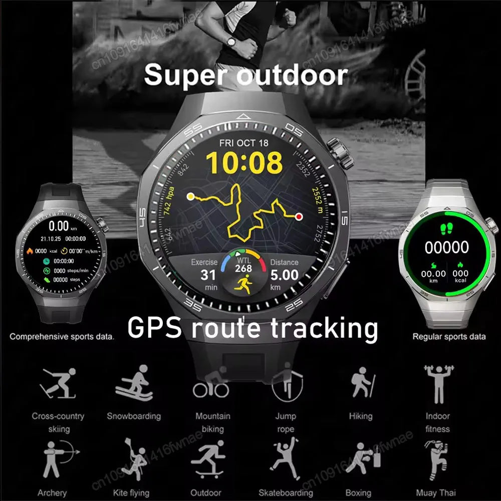 WaveGear Inc. 2026 Watch 5 Pro GPS tracker smartwatch with digital display and fitness tracking features.