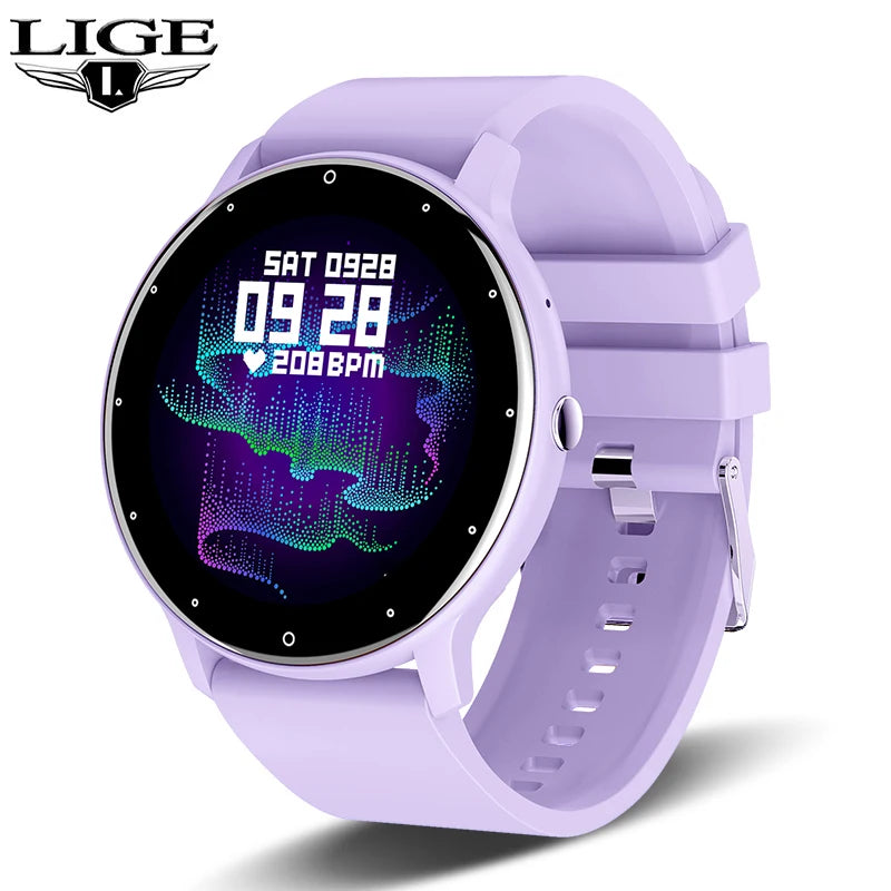 WaveGear Inc. LIGE Smart Watch with full touch screen, Bluetooth connectivity, and fitness tracking features.