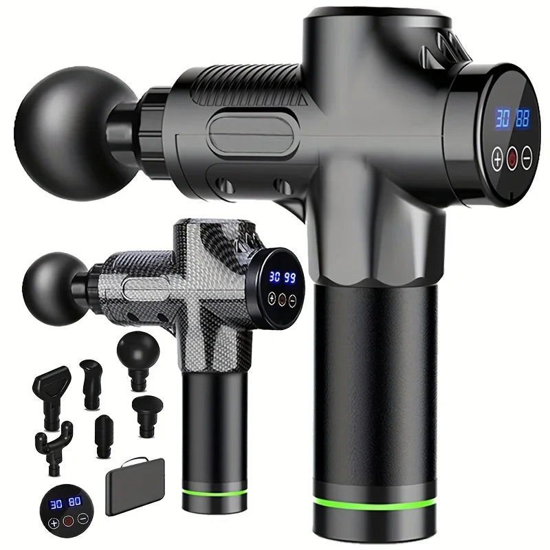 WaveGear Inc. deep tissue muscle relaxation massage gun for exercise recovery, with ergonomic design and multiple speed settings.