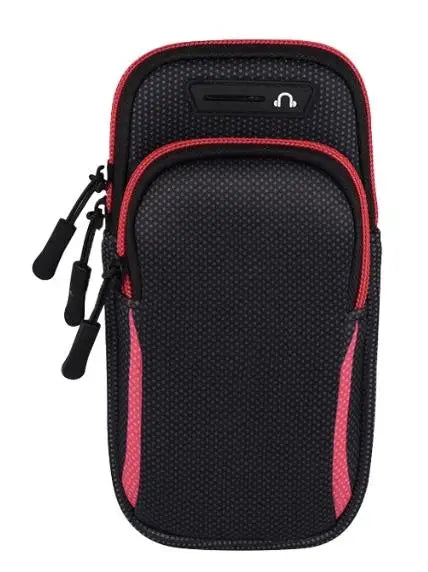 WaveGear Inc. universal smartphone arm band travel bag for secure carrying during exercise or outdoor activities.