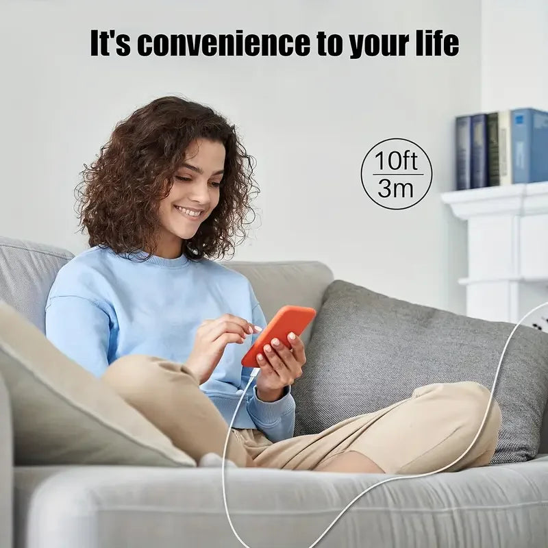 WaveGear Inc. PowerThread™ Lightning Charger Cable with durable braided design and USB connector for Apple devices.
