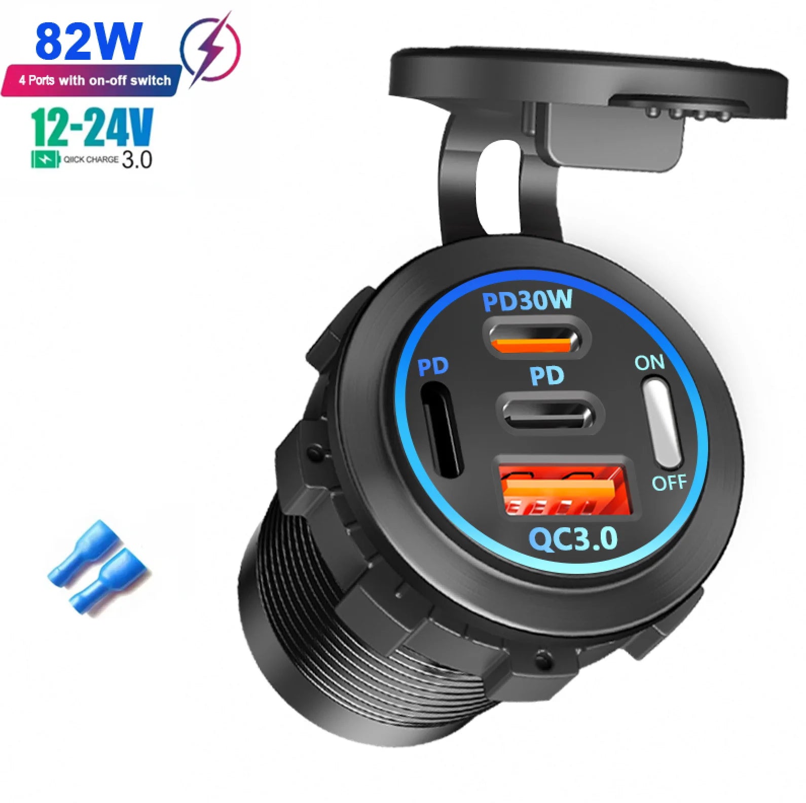 WaveGear Inc. DriveCell™ high-output car charger with multiple USB ports for fast vehicle charging.
