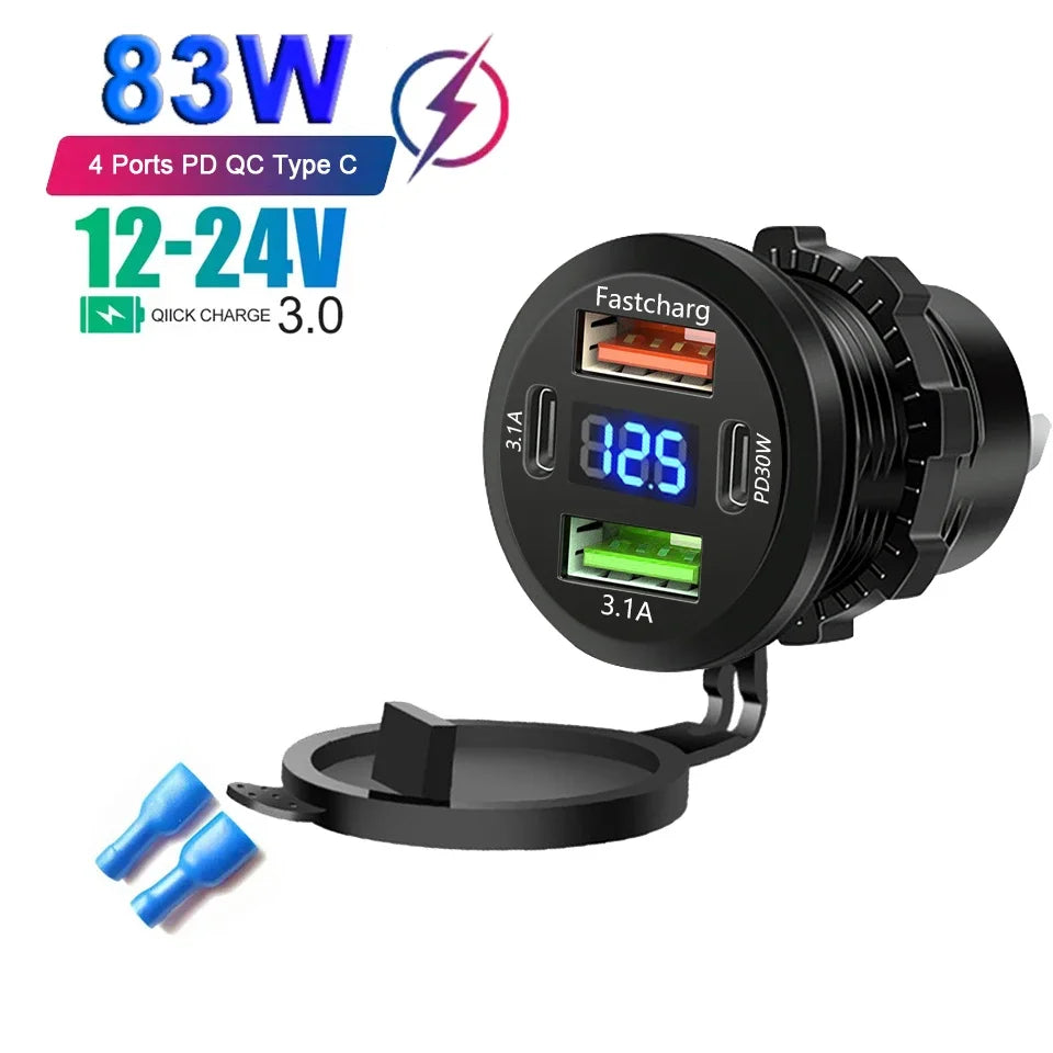 WaveGear Inc. DriveCell high-output car charger with multiple USB ports for fast device charging in a vehicle.