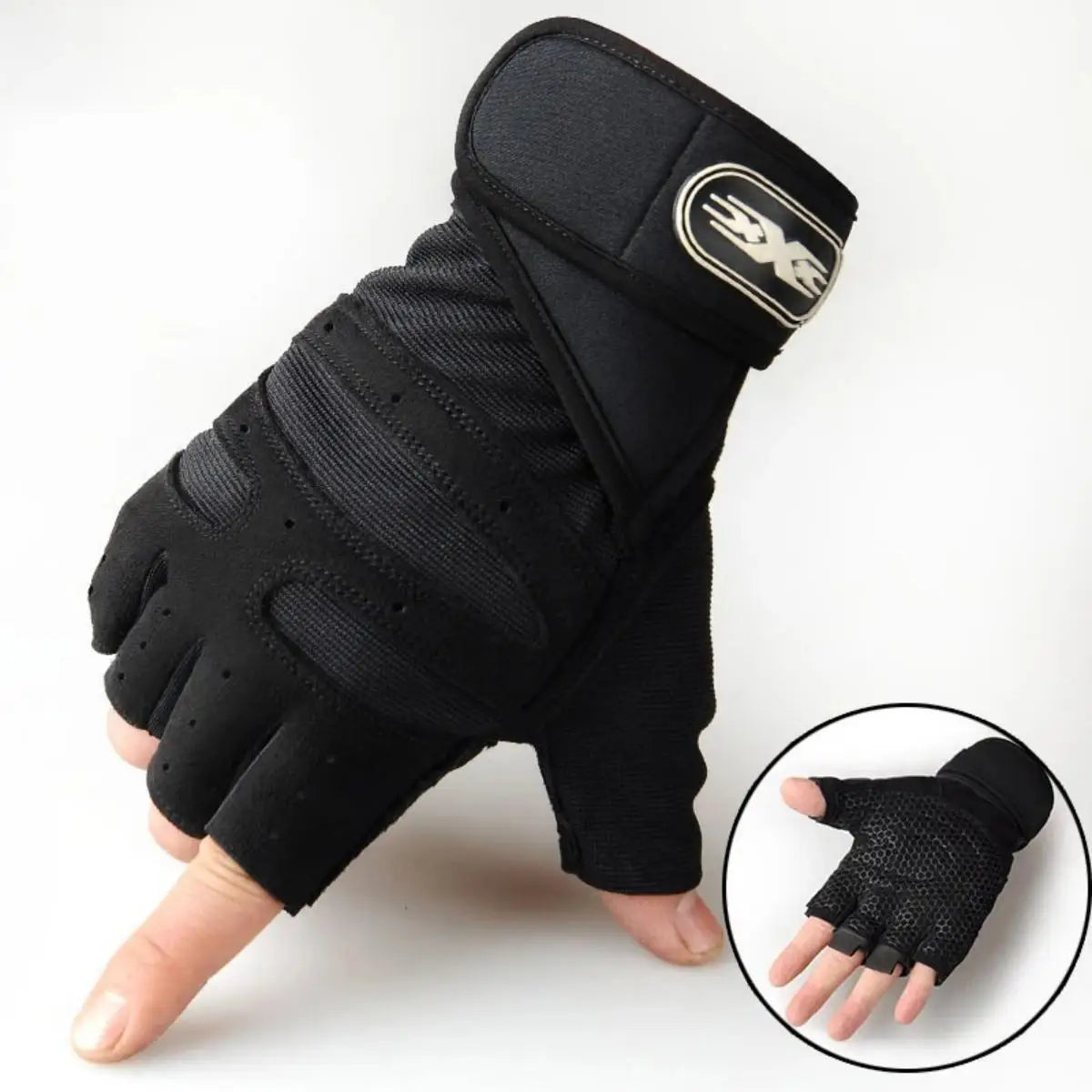 WaveGear Inc. gym weightlifting wristband gloves for men and women, exercise gear designed for comfortable grip and support.