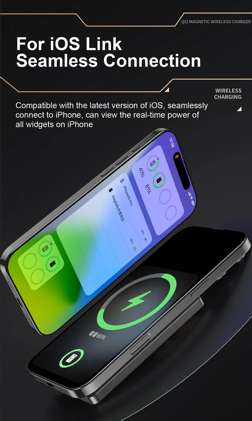 IonVault™ Magnetic Wireless Powerbank by WaveGear Inc.™ showing its sleek design with magnetic charging surface and compact build