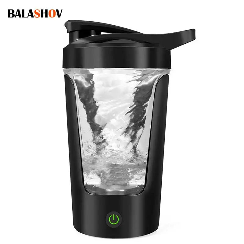 WaveGear Inc. electric portable protein mixing water bottle with a sleek design and built-in mixer for on-the-go fitness use.