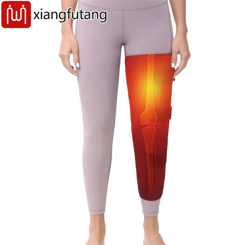 WaveGear Inc. leg heating pad with vibration massager, designed for exercise recovery and muscle relaxation.