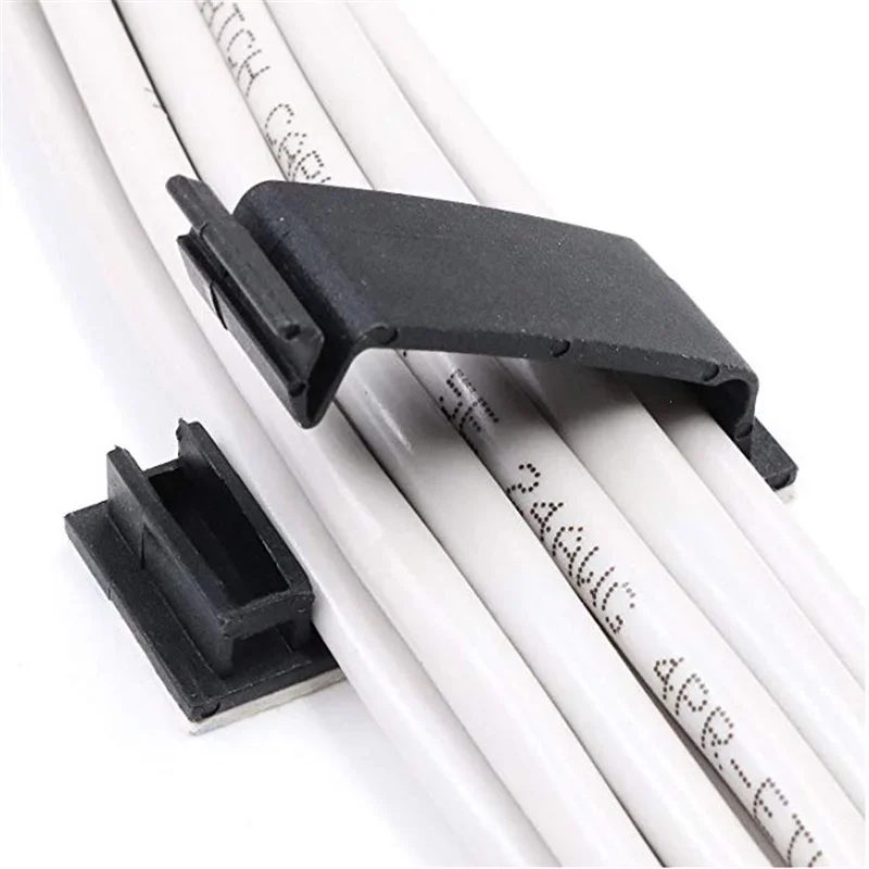 WaveGear Inc. cable organizer wire clip holding multiple cables, compact and durable for neat wiring management.