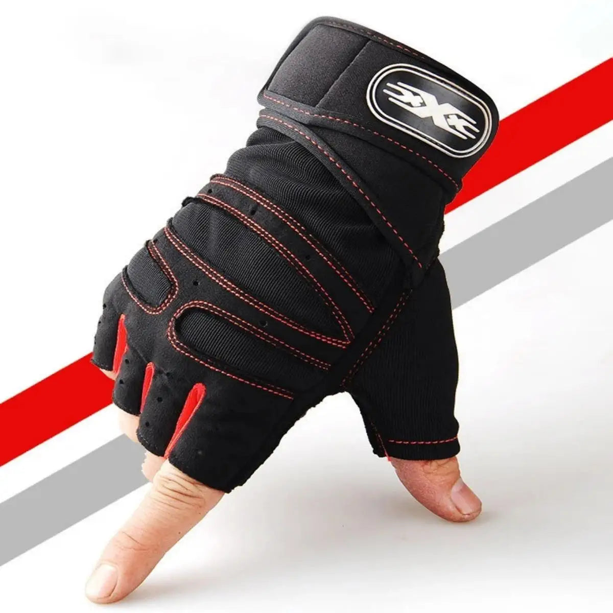 WaveGear Inc. gym weightlifting wristband gloves for men and women, exercise gear designed for comfortable grip and wrist support.