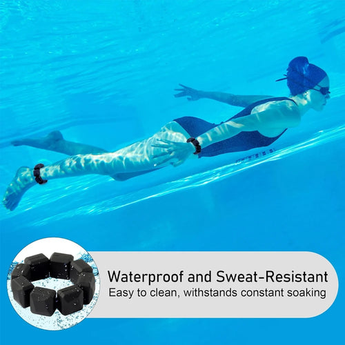Adjustable WaveGear Inc. wrist and ankle weights for exercise, featuring padded straps and secure fastening for comfortable workouts.