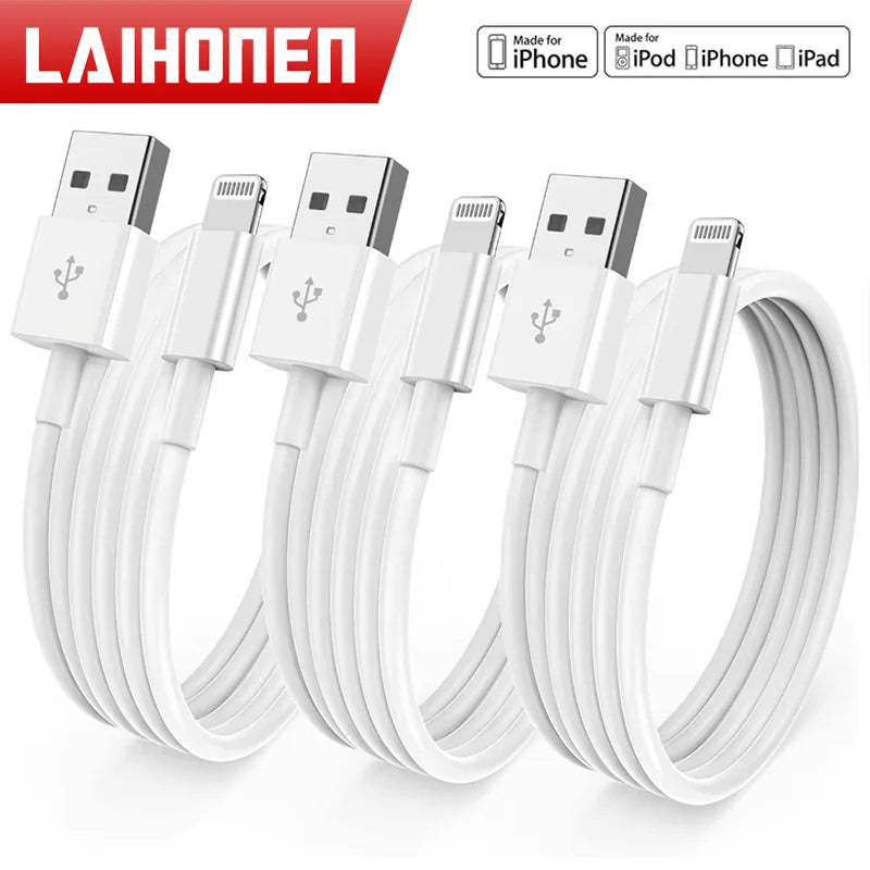 WaveGear Inc. PowerThread™ Lightning Charger Cable showing a close-up of the durable, flexible cable with lightning connector.