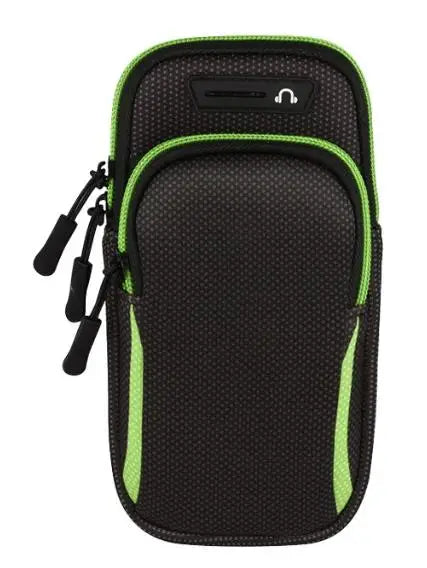 WaveGear Inc. universal smart phone arm band travel bag with adjustable strap and secure pocket for phone and essentials.