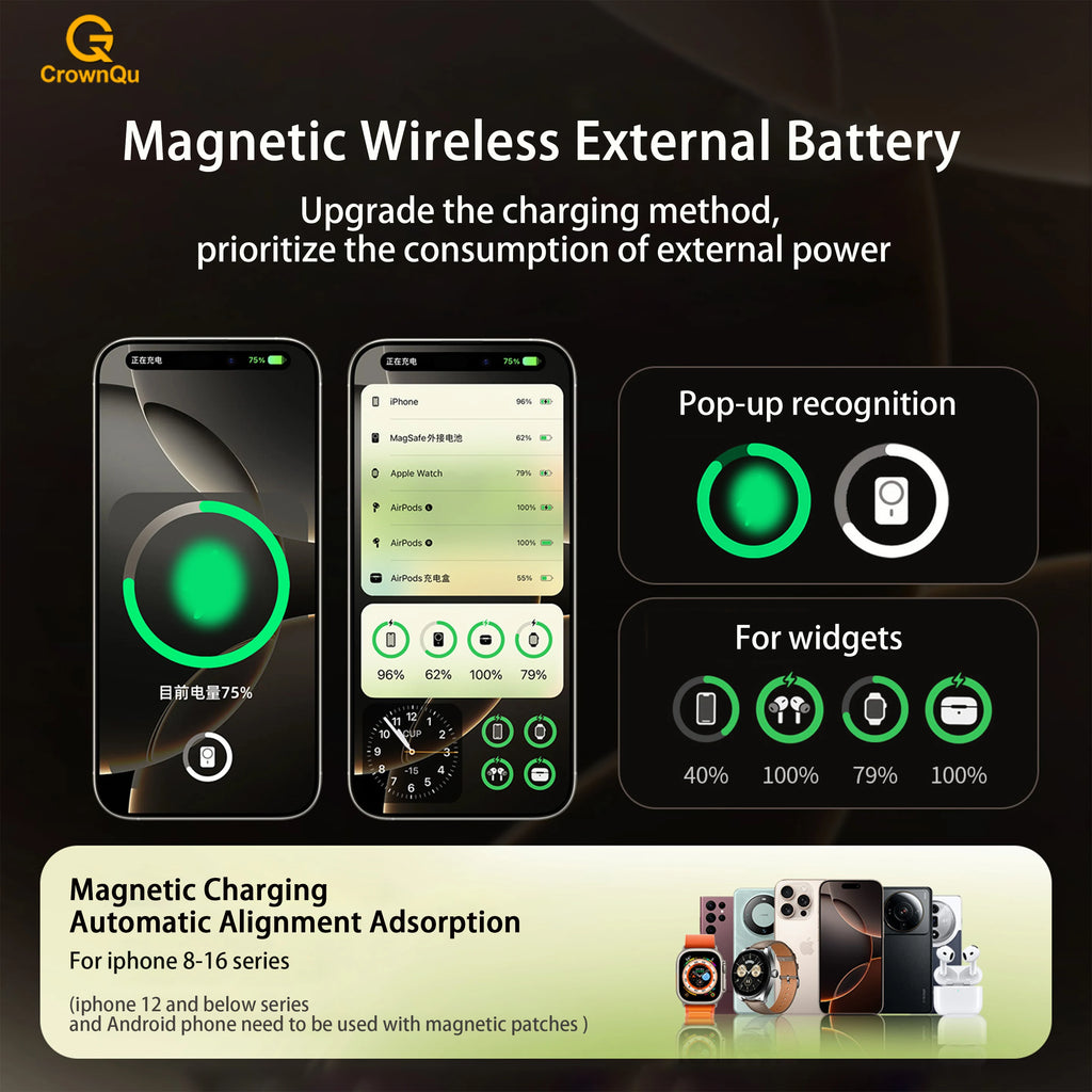 IonVault™ Magnetic Wireless Powerbank by WaveGear Inc.™ showing sleek black design with magnetic charging surface and USB ports.