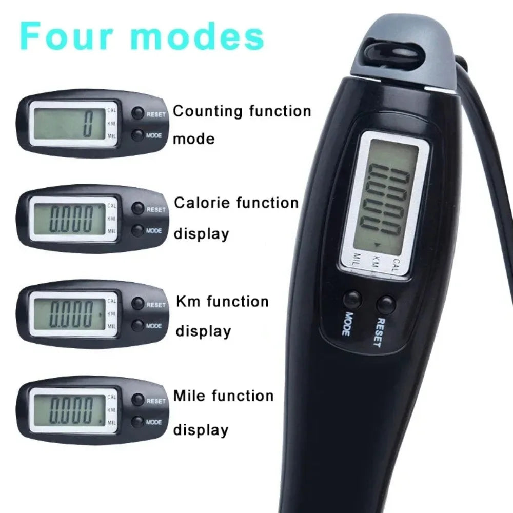 Digital counting skipping rope from WaveGear Inc. with digital display and adjustable handles for effective exercise and cardio workouts.