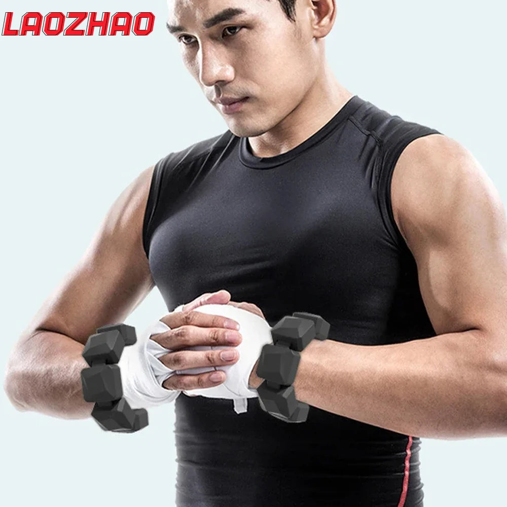 Adjustable WaveGear Inc. wrist and ankle weights for exercise, featuring padded straps and secure fastening for comfortable workouts.