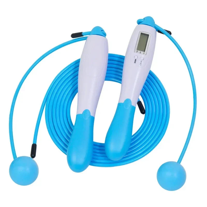 Digital counting skipping rope by WaveGear Inc., exercise gear with digital display, adjustable handles, and durable rope for fitness workouts.