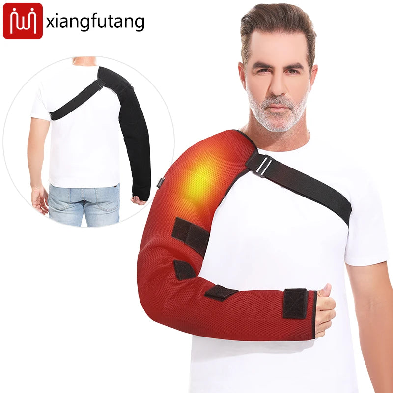 WaveGear Inc. long arm heating pad with vibration massager for muscle relief and soothing therapy during exercise routines