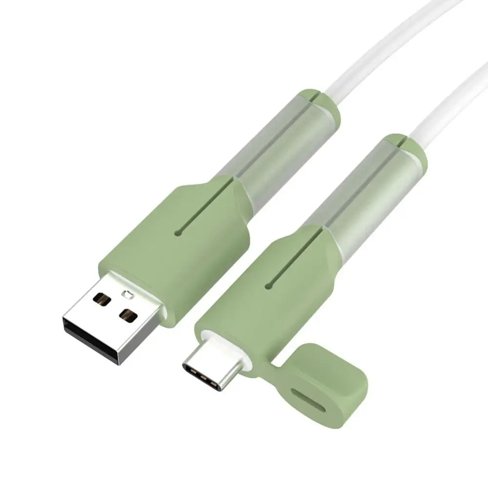 WaveGear Inc. soft silicone cable protector cover for chargers, flexible and durable, shown fitted over a charging cable.
