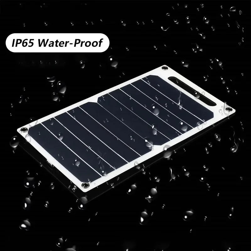 WaveGear Inc. 30W solar panel with USB port for portable charging, shown as part of exercise gear setup on a fitness background.