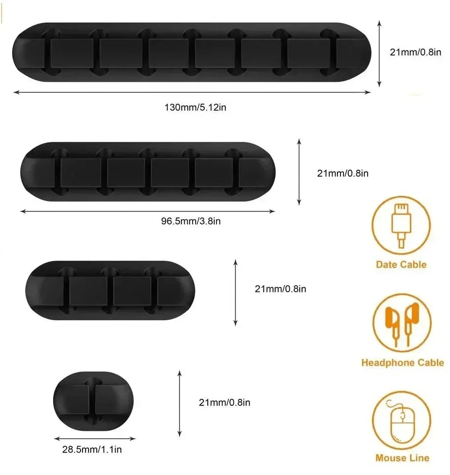 WaveGear Inc. CableGrid™ Cord Wire Organizer with multiple slots for organizing and securing cables on a desk or workspace.