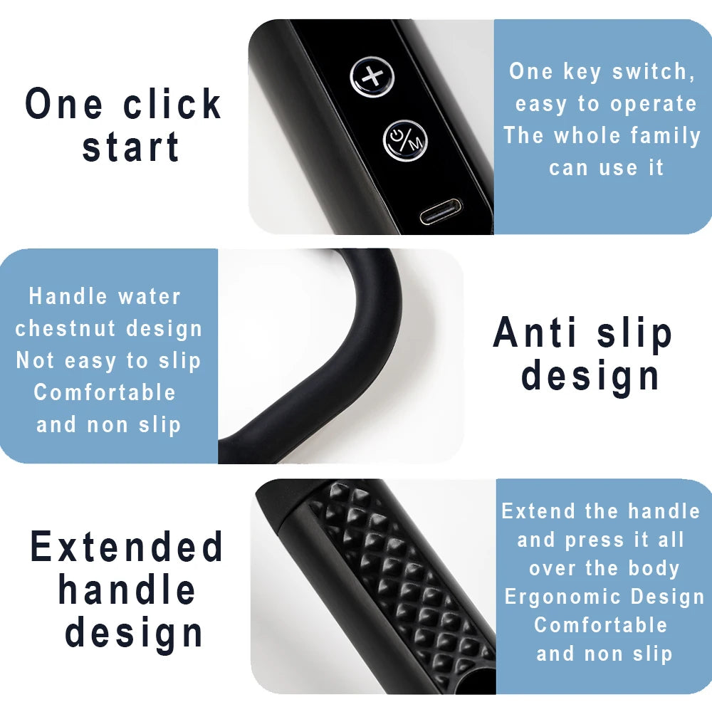 WaveGear Inc. 2026 Smart Fascia Electric Massager for exercise recovery and muscle relief, with sleek ergonomic design.