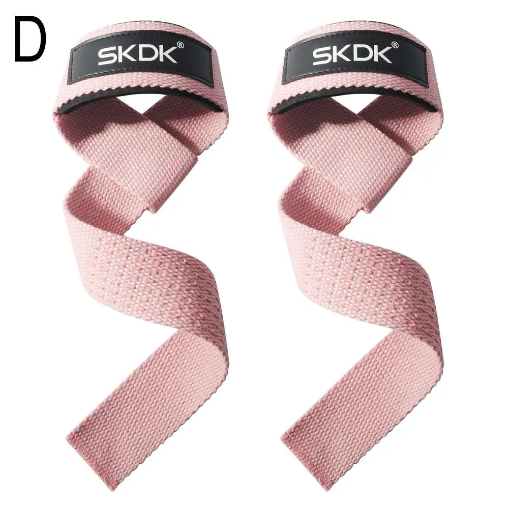 WaveGear Inc. SKDK Weightlifting High-Strength Hand Straps for exercise, showing sturdy black straps with padded wrist support.