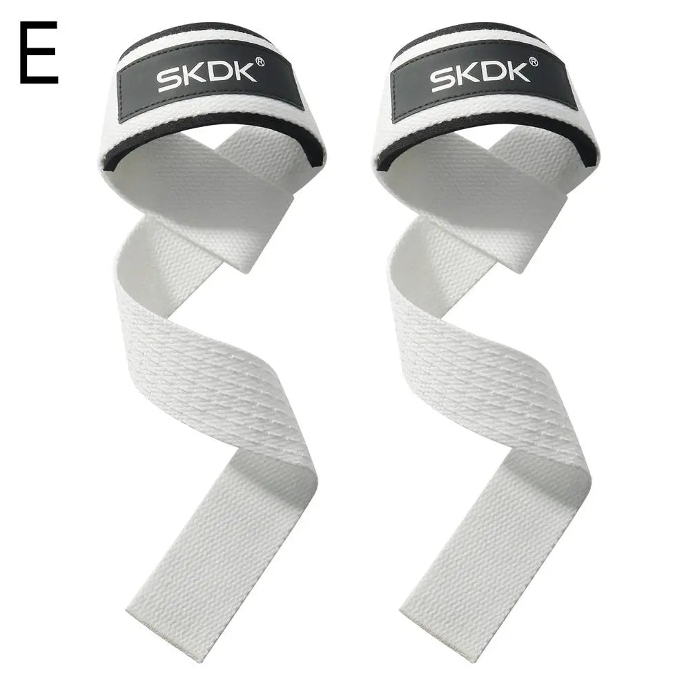 WaveGear Inc. SKDK weightlifting high-strength hand straps for exercise, showing padded straps and secure fastening for grip support.