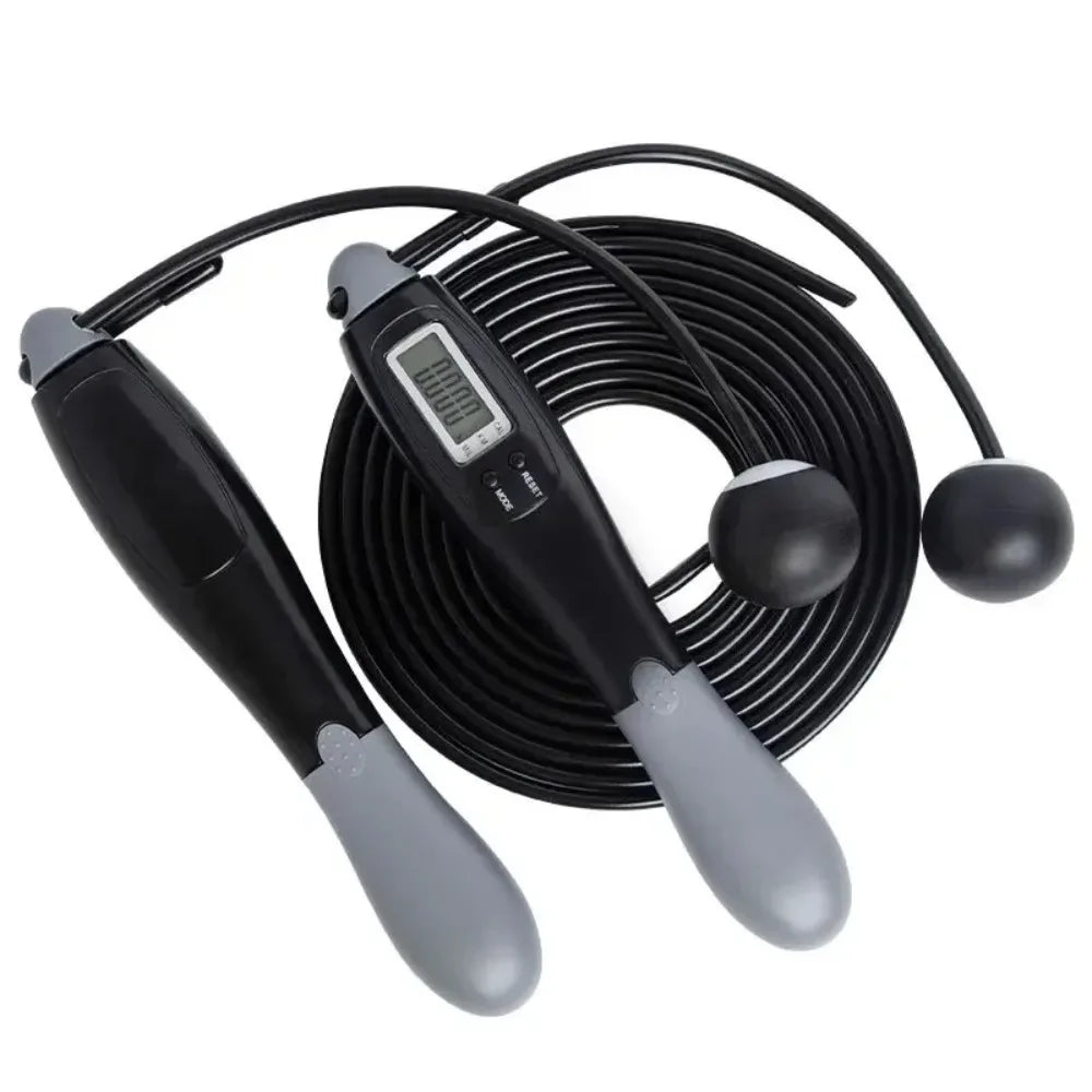 Digital counting skipping rope by WaveGear Inc. featuring digital display and durable design for effective exercise workouts.