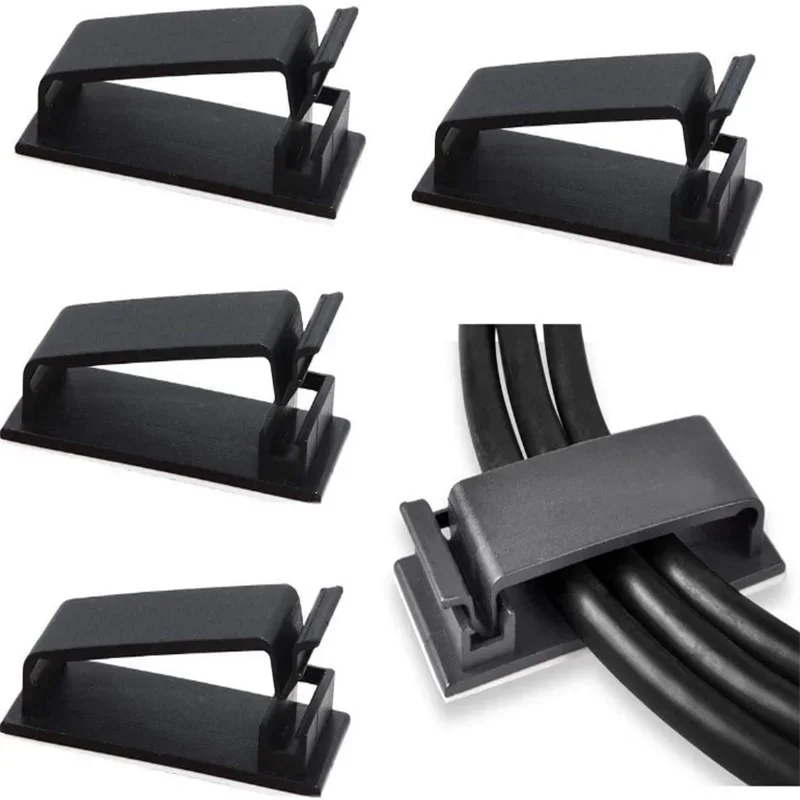 WaveGear Inc. cable organizer wire clip securing and managing cables neatly on a desk or wall surface.