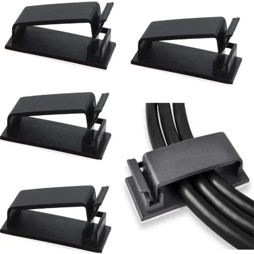 WaveGear Inc. cable organizer wire clip securing and managing cables neatly on a desk or wall surface.