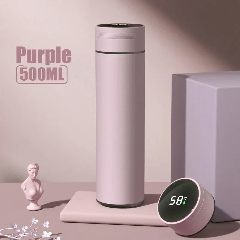 WaveGear Inc. temperature display thermos cup showing digital temperature readout, designed for exercise and outdoor activities