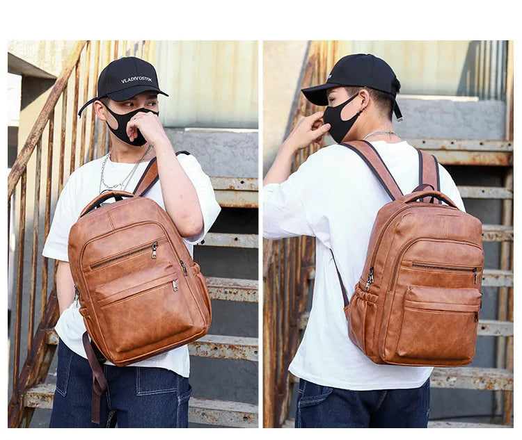WaveGear Inc. travel backpack with built-in USB charging port, durable design, and multiple compartments for convenient travel storage.
