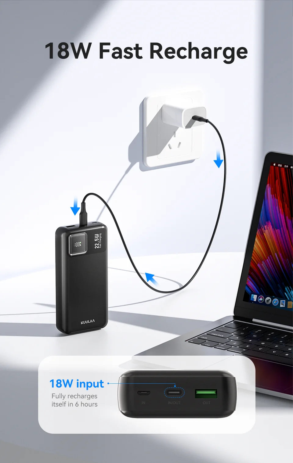 WaveGear Inc. NovaCell™ portable external battery power bank with USB ports and compact design for on-the-go charging.
