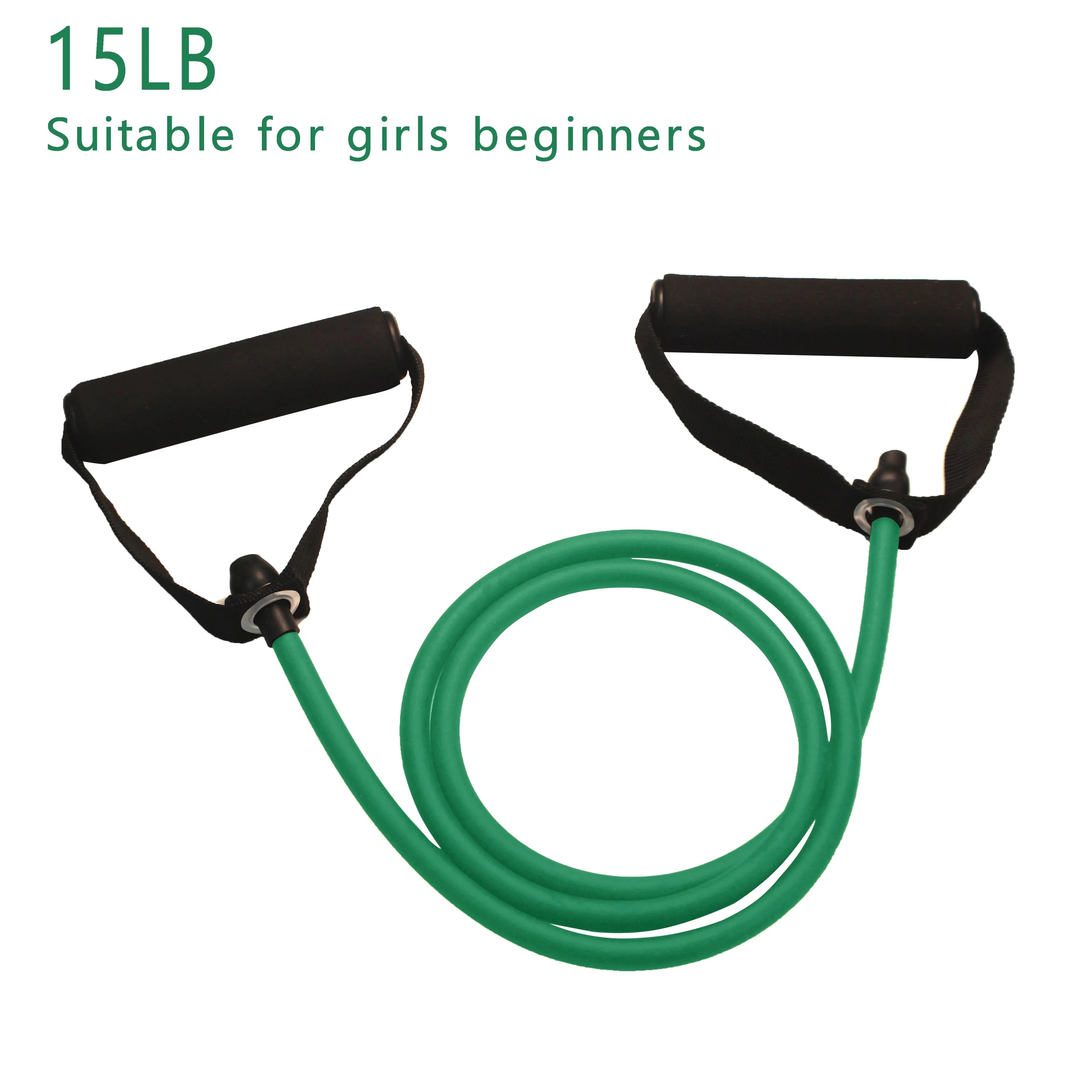 WaveGear Inc. resistance bands with handles for exercise, featuring colorful elastic bands suitable for strength training.