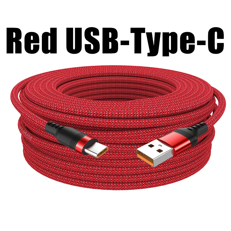 WaveGear Inc. TitanCable™ USB Type-C extended cable shown with connectors and length detail for device charging and data transfer.