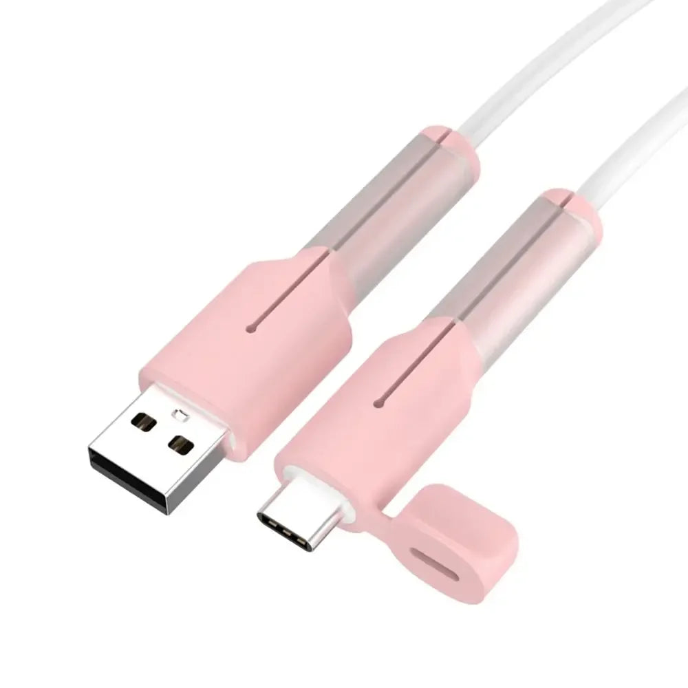 WaveGear Inc. universal silicone charger cable protector wrapping a smartphone charging cable for added protection and durability.