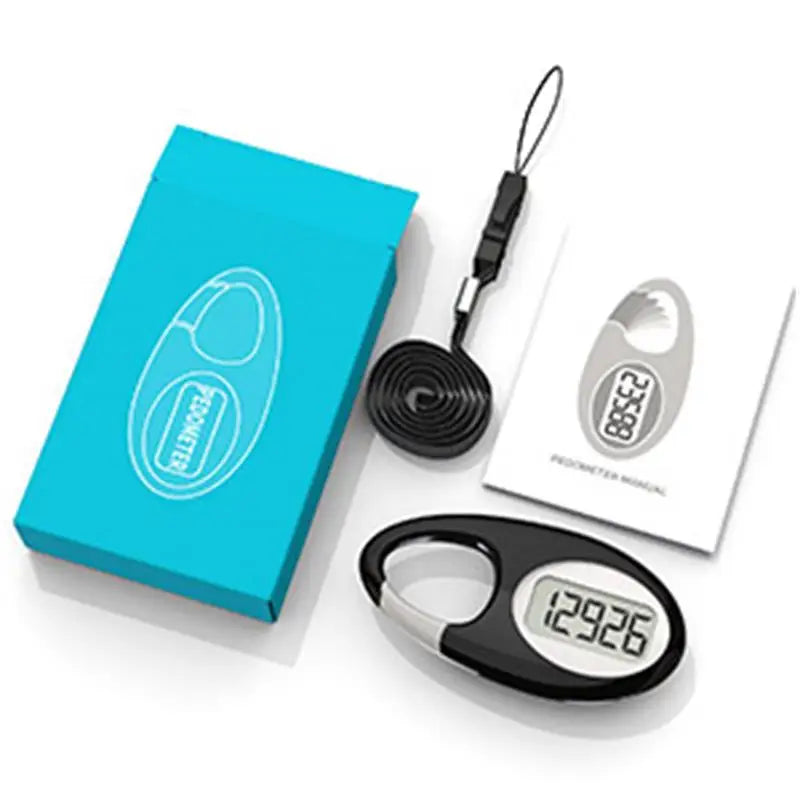 WaveGear Inc. WORKFIT pedometer exercise gear with simple step tracker counter showing digital display and adjustable clip