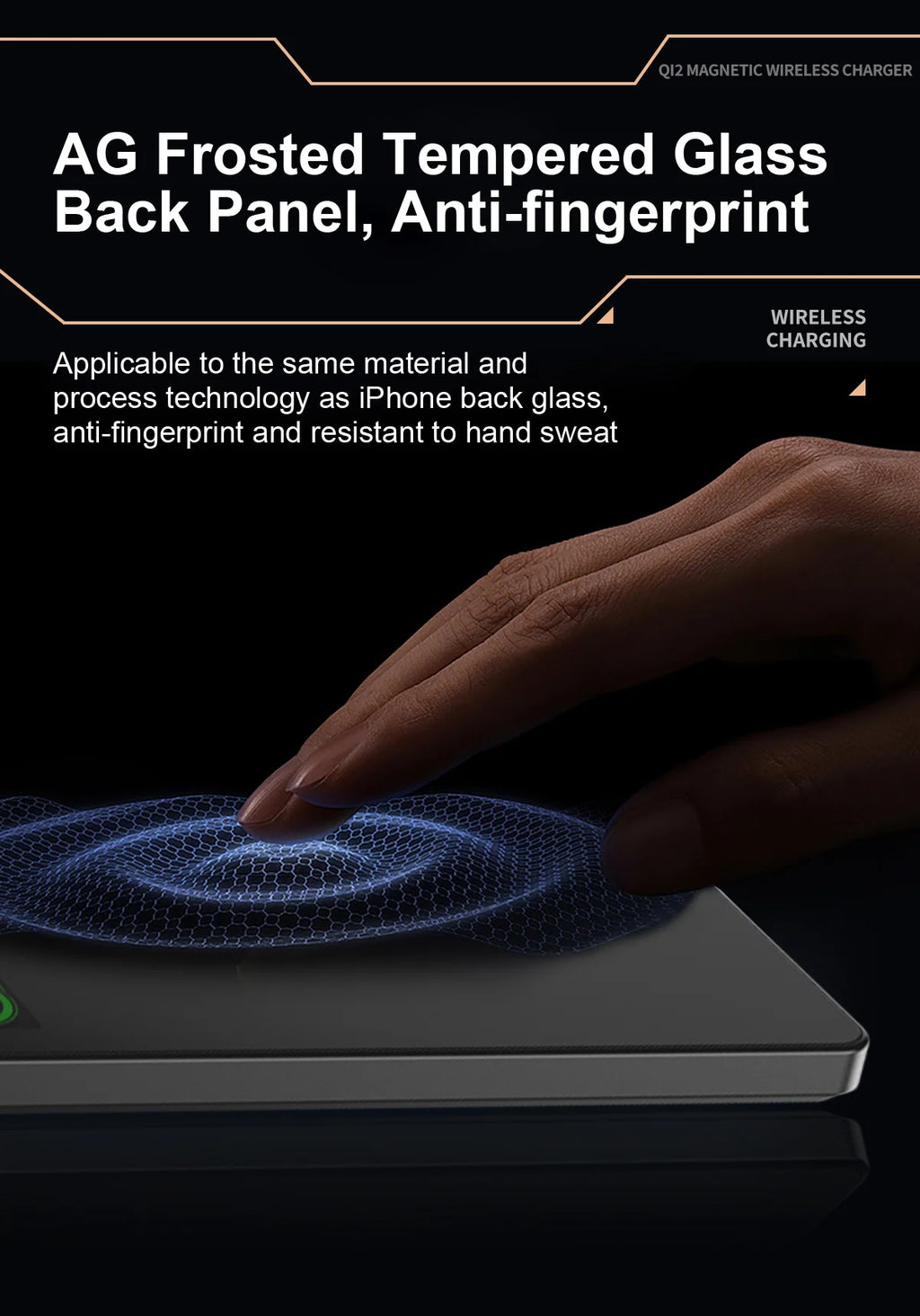 IonVault™ Magnetic Wireless Powerbank by WaveGear Inc.™ showing a sleek black portable charger with magnetic attachment for wireless devices.