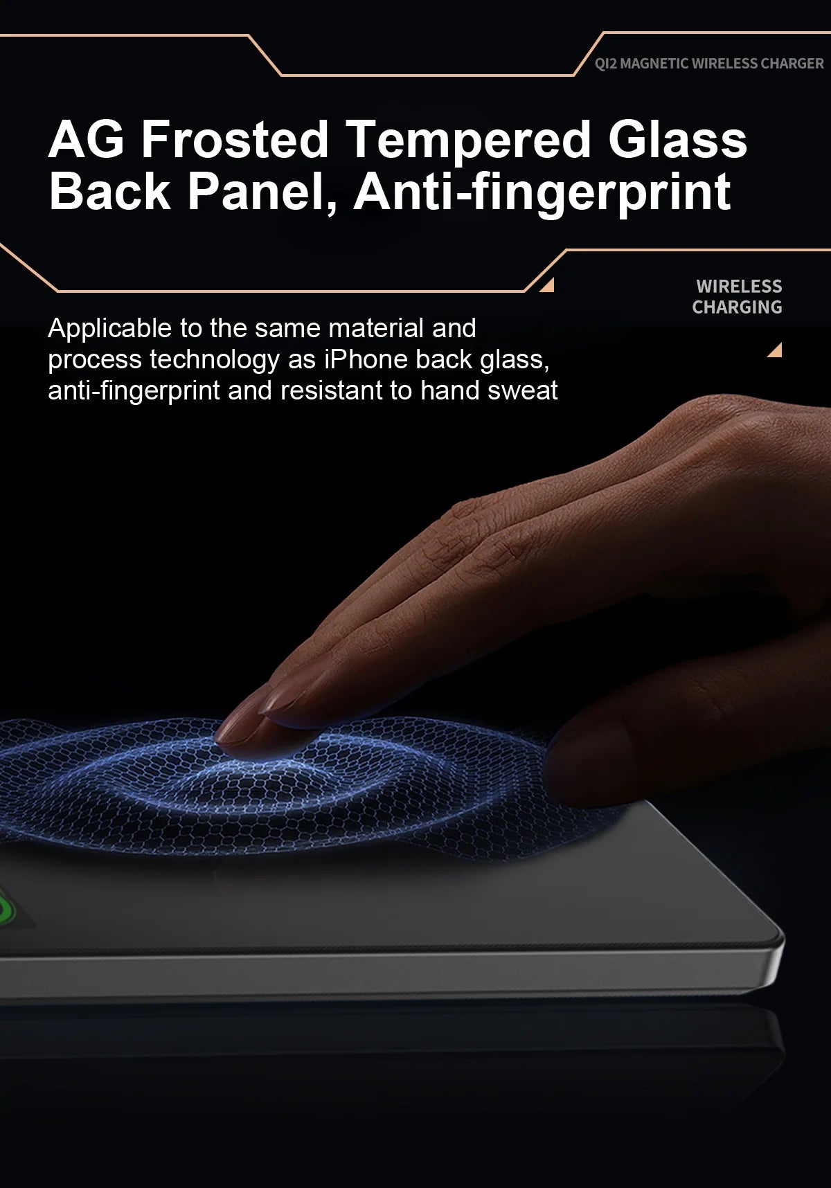 IonVault™ Magnetic Wireless Powerbank by WaveGear Inc.™ showing a sleek black portable charger with magnetic attachment for wireless devices.