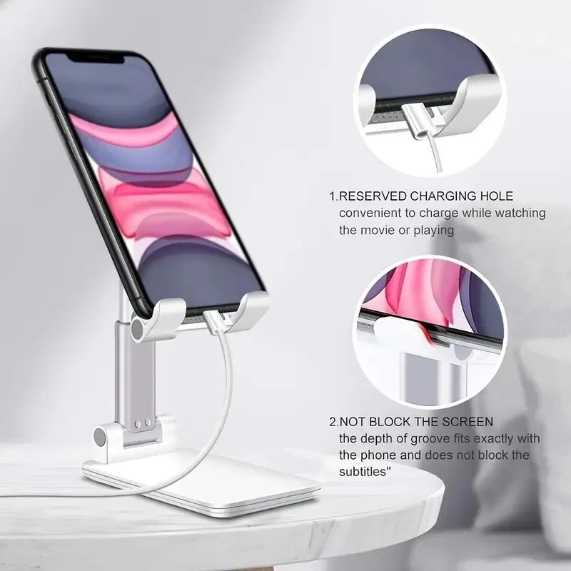 WaveGear Inc.™ VectorMount™ desk mobile phone holder stand with adjustable arm and non-slip base for secure phone support.