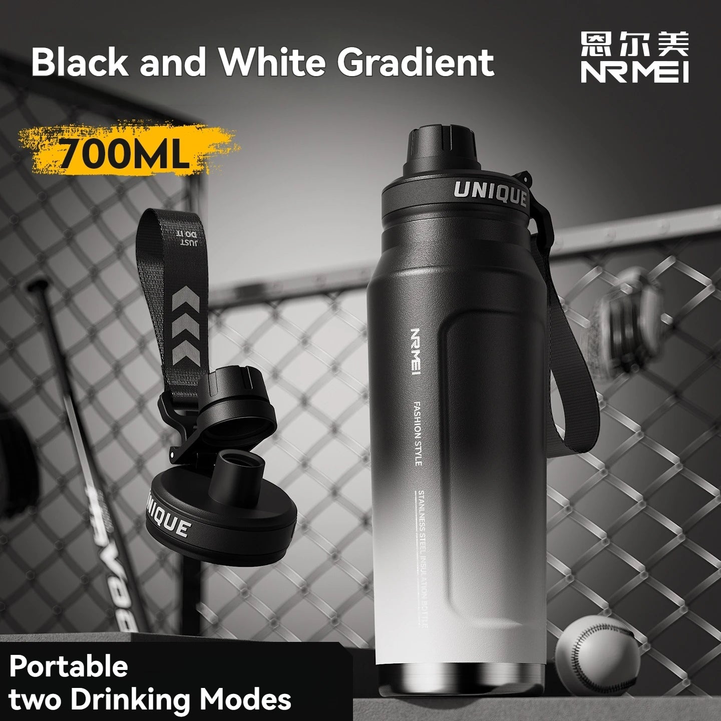 WaveGear Inc. insulated outdoor thermos water bottle with stainless steel body and screw-top lid, ideal for keeping drinks hot or cold.