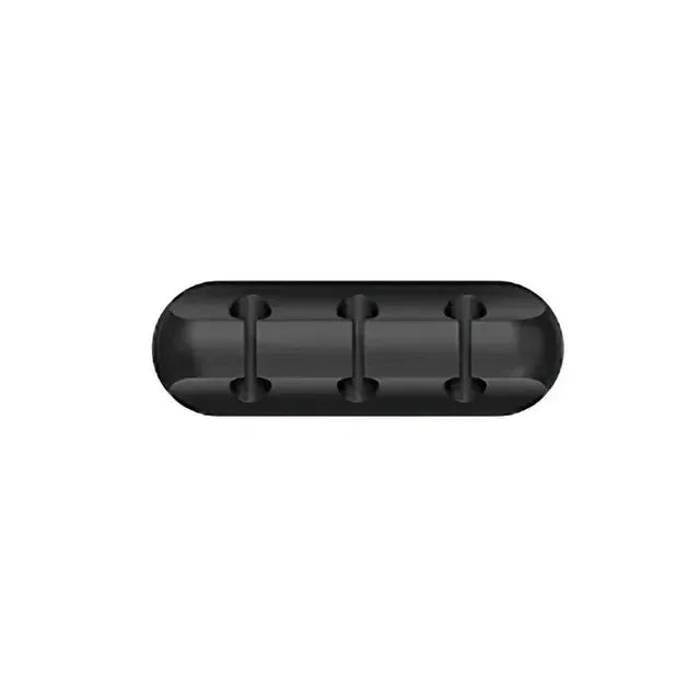 WaveGear Inc. CableGrid™ Cord Wire Organizer showing a sleek black cable management system with multiple slots for organization.